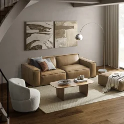 Fashion Jonathan Leather Sofa Small Living Room Furniture|Leather Sofas
