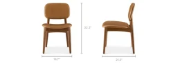 Hot Kelsey Leather Chair, Walnut Stain Dining Chairs|Small Dining Room Furniture