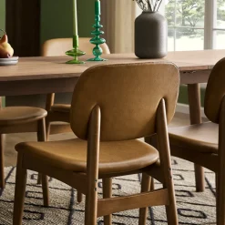 Hot Kelsey Leather Chair, Walnut Stain Dining Chairs|Small Dining Room Furniture