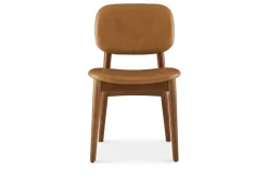 Hot Kelsey Leather Chair, Walnut Stain Dining Chairs|Small Dining Room Furniture