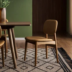 Hot Kelsey Leather Chair, Walnut Stain Dining Chairs|Small Dining Room Furniture