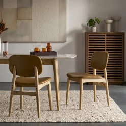 Discount Kelsey Leather Chair, White Wash Dining Chairs|Small Dining Room Furniture