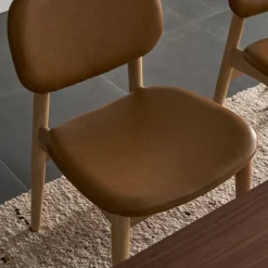 Discount Kelsey Leather Chair, White Wash Dining Chairs|Small Dining Room Furniture