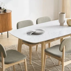 Clearance Kelsey Marble Dining Table with Austen Chair Set Dining Room Furniture Sets|Dining Room Sets