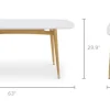 Clearance Kelsey Marble Dining Table, White Wash Small Dining Room Furniture|Dining Tables