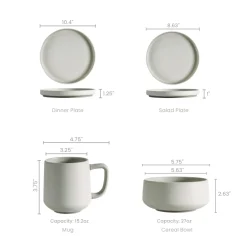 Fashion Landon 4-Piece Dinnerware Set Tableware|Small Dining Room Furniture
