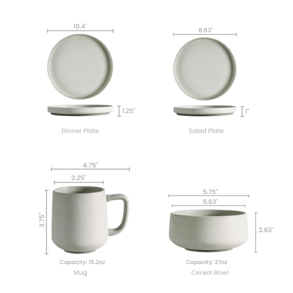 Fashion Landon 4-Piece Dinnerware Set Tableware|Small Dining Room Furniture
