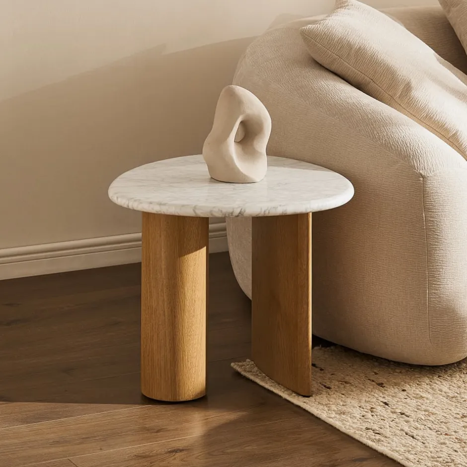 Discount Lavine Marble Side Table Side Tables|Small Living Room Furniture