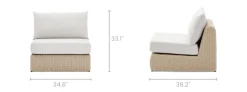 Fashion Lorna Outdoor Armless Sofa Outdoor Sofas