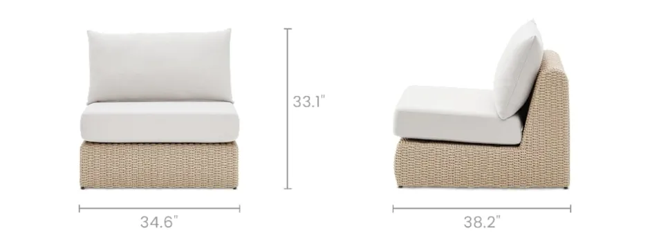 Fashion Lorna Outdoor Armless Sofa Outdoor Sofas