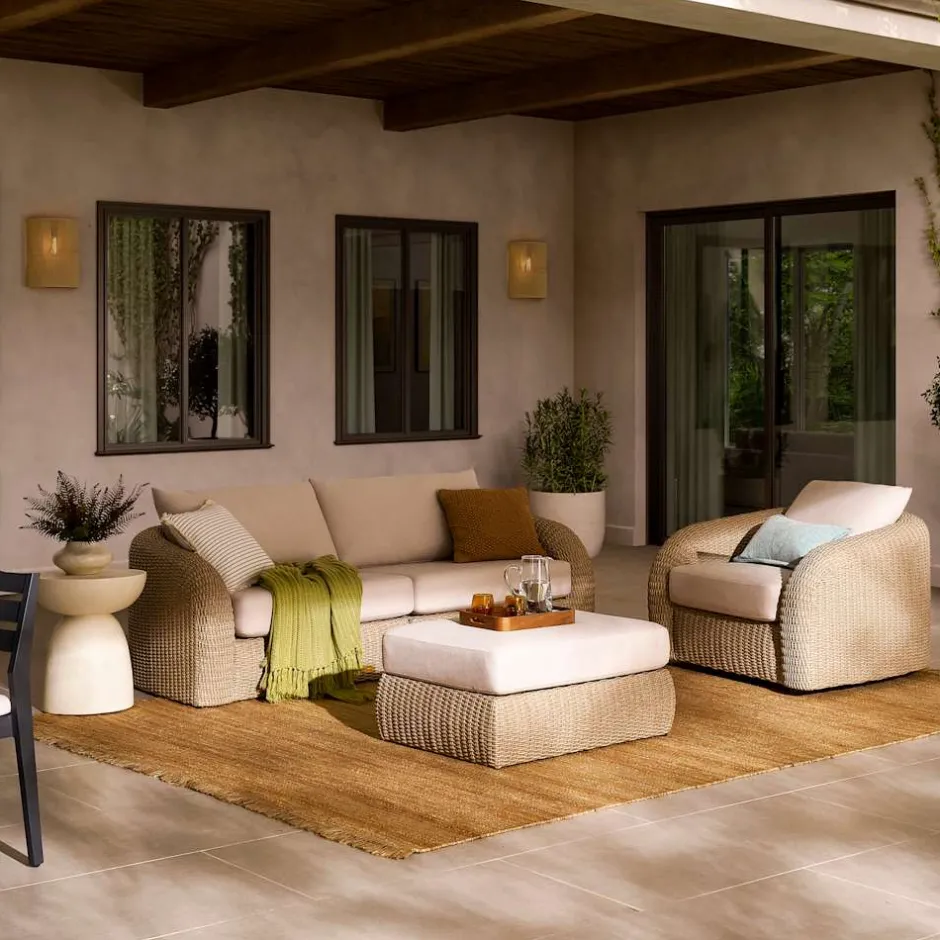 New Lorna Outdoor Sofa with Ottoman Outdoor Sofas|Outdoor Furniture Sets
