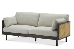 Discount Lucia Cane Sofa, Black Small Living Room Furniture|3 Seater Sofas