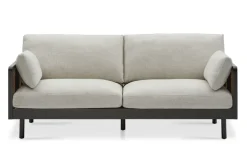 Discount Lucia Cane Sofa, Black Small Living Room Furniture|3 Seater Sofas