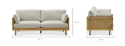 Sale Lucia Cane Sofa, White Wash Small Living Room Furniture|3 Seater Sofas