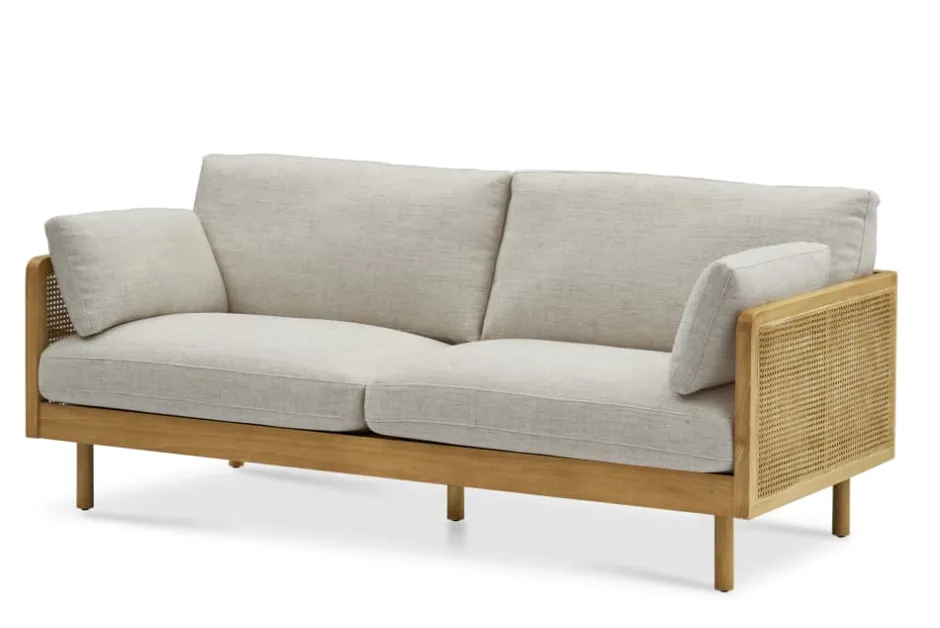 Sale Lucia Cane Sofa, White Wash Small Living Room Furniture|3 Seater Sofas