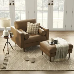 Online Madison Leather Armchair with Ottoman Living Room Sets|Living Room Sets