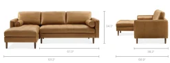 Online Madison Leather Chaise Sectional Sofa Leather Sofas|Sectional Sofas
