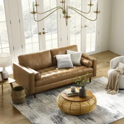 Fashion Madison Leather Sofa Small Living Room Furniture|Leather Sofas