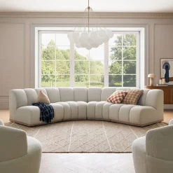 Fashion Marlow Performance Bouclé L-Shape Sectional Sofa Sectional Sofas