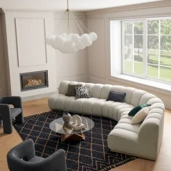 New Marlow Performance Bouclé Armless 2 Seater Sofa Modular Sofas|Loveseats