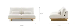 Clearance Mori Performance Fabric Armless 2 Seater Sofa Small Living Room Furniture|Modular Sofas