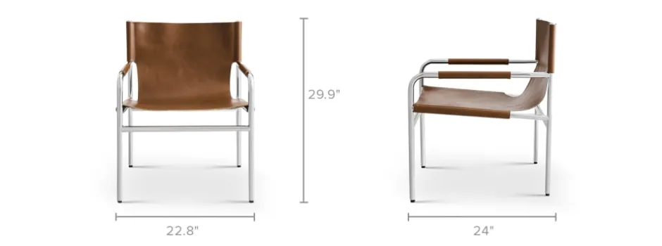 Sale Pascal Leather Sling Armchair Armchairs And Accent Chairs|Small Living Room Furniture
