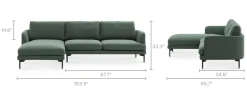 Fashion Pebble Chaise Sectional Sofa Sectional Sofas