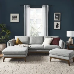 Discount Remi Chaise Sectional Sofa with Ottoman Living Room Sets|Living Room Sets