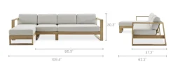 New Rio Outdoor Extended Chaise Sectional Sofa Outdoor Sofas