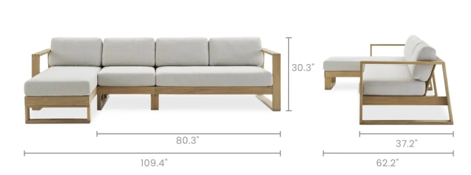 New Rio Outdoor Extended Chaise Sectional Sofa Outdoor Sofas