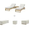 Best Rio Outdoor Teak 2 Chaise Lounges & Side Table Set Outdoor Lounge Chairs|Outdoor Furniture Sets