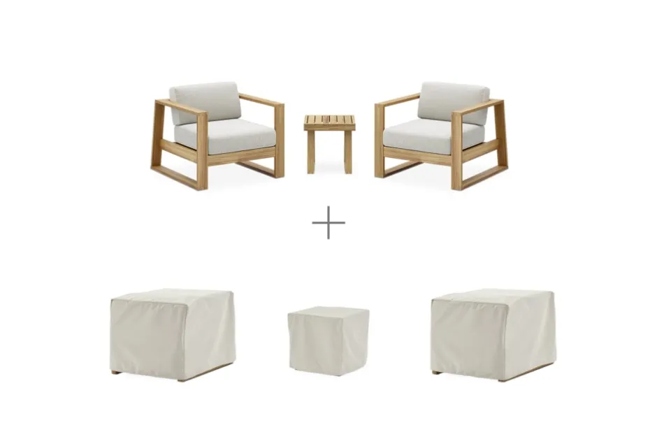 Hot Rio Outdoor Teak 2 Lounge Chairs & Side Table Set Outdoor Lounge Chairs|Outdoor Furniture Sets