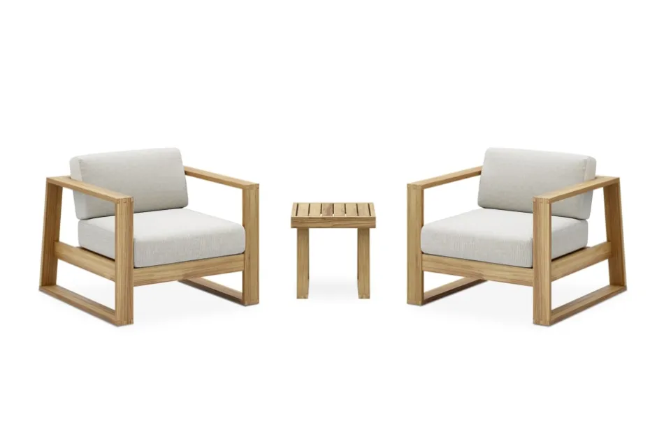 Hot Rio Outdoor Teak 2 Lounge Chairs & Side Table Set Outdoor Lounge Chairs|Outdoor Furniture Sets
