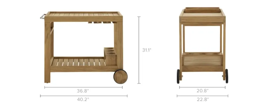 Discount Rio Outdoor Teak Bar Cart Sideboards & Buffet Cabinets
