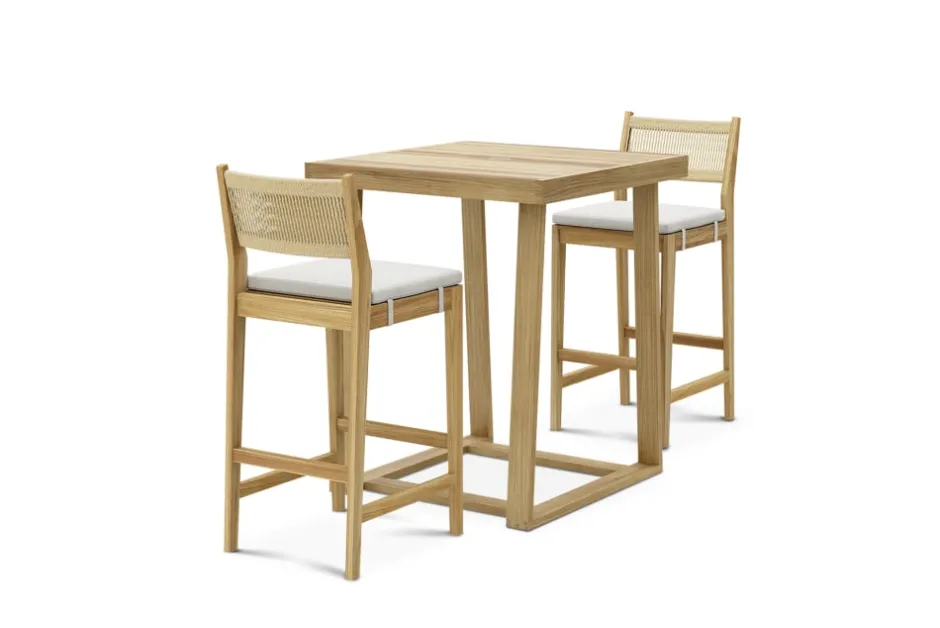 Discount Rio Outdoor Teak Bar Table & Stool Set Outdoor Dining & Bar Tables|Outdoor Furniture Sets