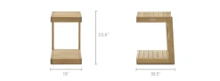 New Rio Outdoor Teak C-Side Table Small Outdoor Furniture|Outdoor Coffee & Side Tables