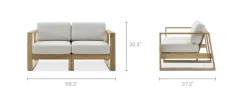 Outlet Rio Outdoor Teak Loveseat Outdoor Sofas