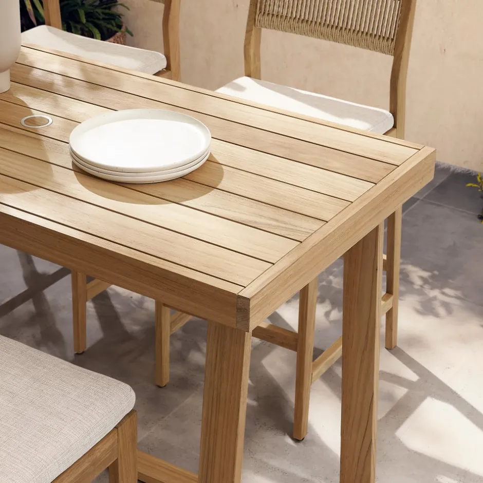 Hot Rio Outdoor Teak Rectangular Bar Table Outdoor Dining & Bar Tables
