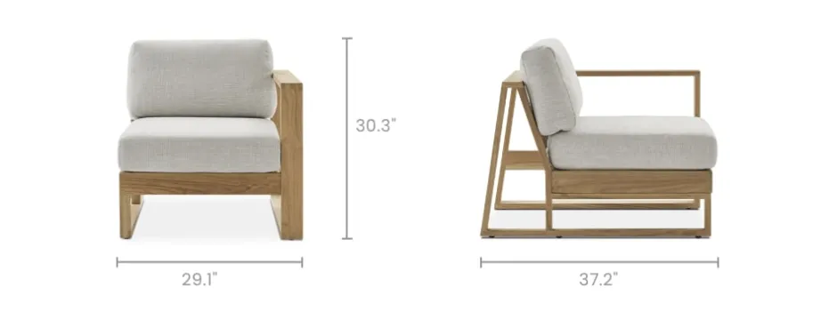 Hot Rio Outdoor Teak Right Facing 1 Seater Sofa Outdoor Sofas