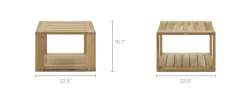 Outlet Rio Outdoor Teak Square Box Side Table Small Outdoor Furniture|Outdoor Coffee & Side Tables