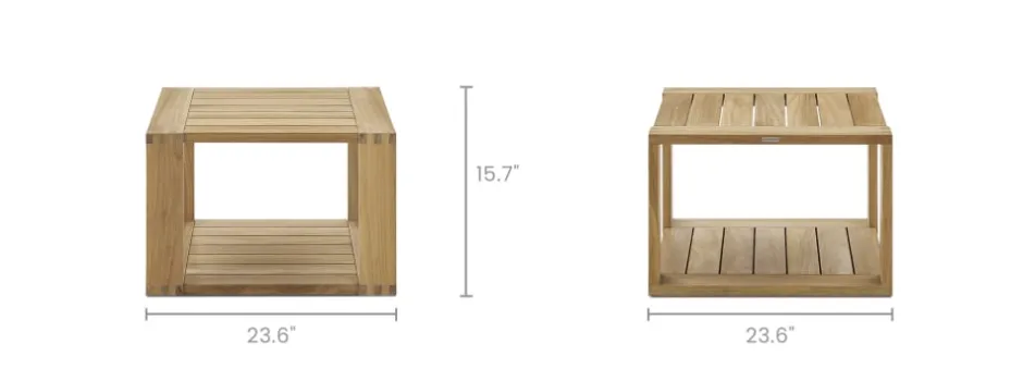 Outlet Rio Outdoor Teak Square Box Side Table Small Outdoor Furniture|Outdoor Coffee & Side Tables