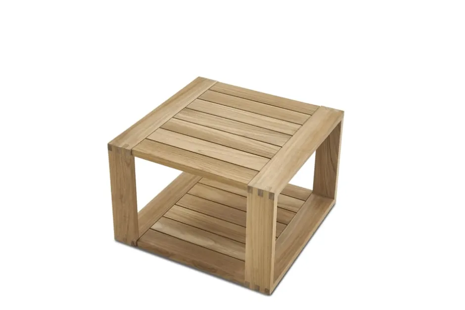 Outlet Rio Outdoor Teak Square Box Side Table Small Outdoor Furniture|Outdoor Coffee & Side Tables