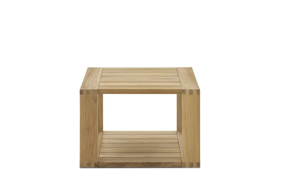 Outlet Rio Outdoor Teak Square Box Side Table Small Outdoor Furniture|Outdoor Coffee & Side Tables