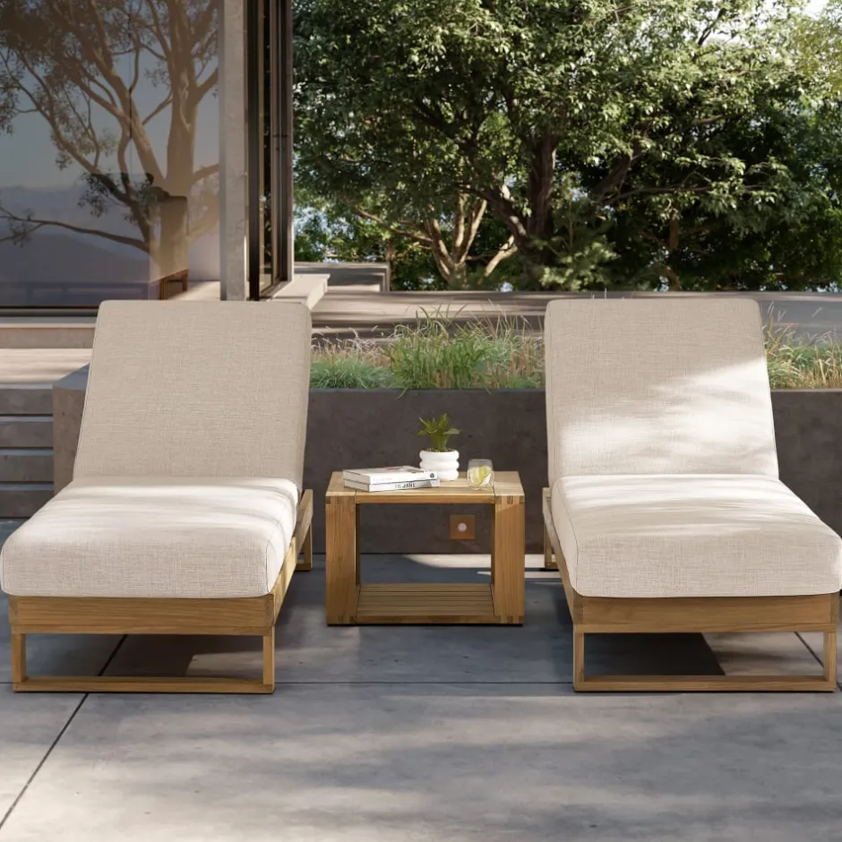 Outlet Rio Outdoor Teak Square Box Side Table Small Outdoor Furniture|Outdoor Coffee & Side Tables