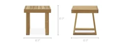 Clearance Rio Outdoor Teak Square Side Table Small Outdoor Furniture|Outdoor Coffee & Side Tables