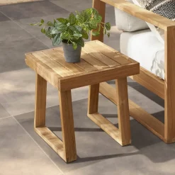 Clearance Rio Outdoor Teak Square Side Table Small Outdoor Furniture|Outdoor Coffee & Side Tables