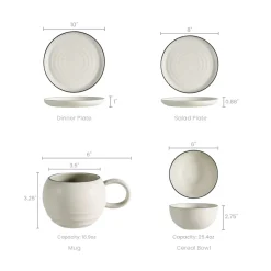 Fashion Sandy 16-Piece Dinnerware Set Tableware