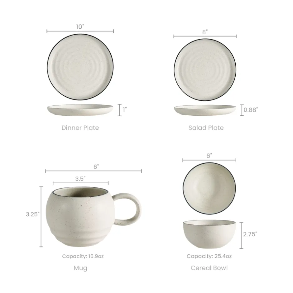 Fashion Sandy 16-Piece Dinnerware Set Tableware