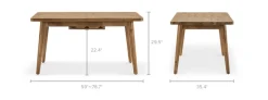Discount Seb Extendable Dining Table, 59"-78.7" Small Dining Room Furniture|Dining Tables