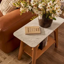 New Seb Marble Side Table Nightstands & Bedside Tables|Side Tables